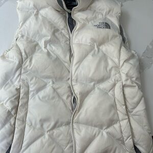 North face white puffer vest